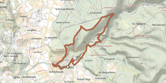 The Methamis - Histoire insolite d'un 9 avril 1919 track on the IGN map