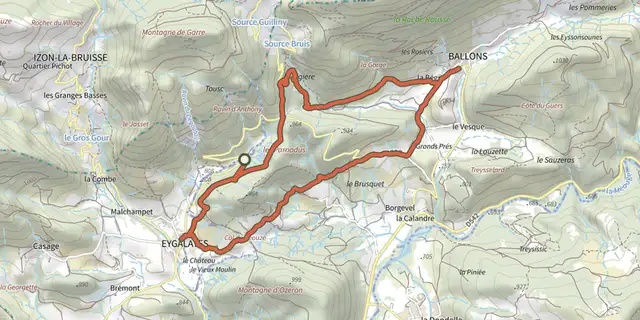 The Eygalayes - Le sentier de la liberté track on the IGN map