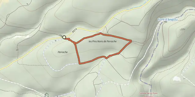 The Bédoin - Sentier des Pitchouns track on the IGN map