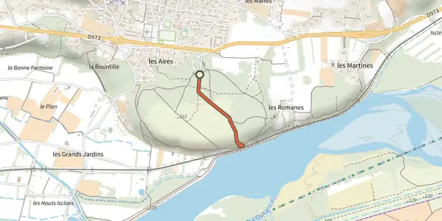 The Mérindol - Sentier de La Garrigue track on the IGN map
