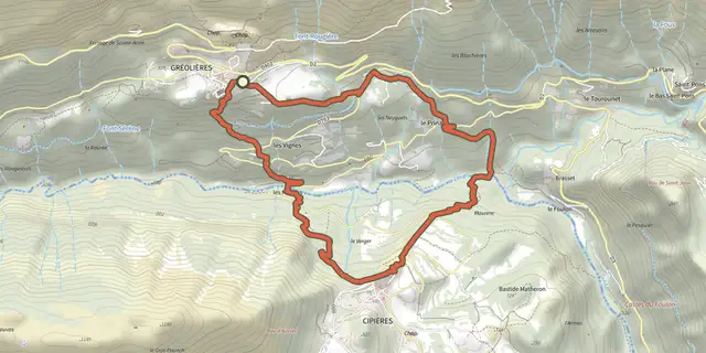The Gréolières - Circuit du Loup track on the IGN map