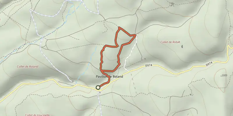 Carte du tracé de Bédoin - Sentier des graines sur le Plan IGN, départ et points de passage numérotés