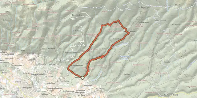 The Bédoin - Combe de Curnier track on the IGN map