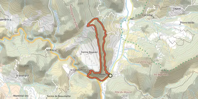 The Remuzat - Le rocher du Caire track on the IGN map