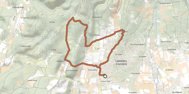 The Cabrières d’Avignon - De la Cédraie au Mur de la Peste track on the IGN map