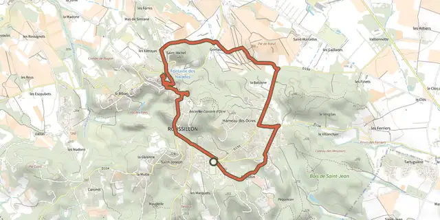 The Roussillon - Ecomusée, village coloré et sentier des ocres track on the IGN map
