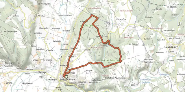 The Sault - Les Bois du Défends (iti long) track on the IGN map