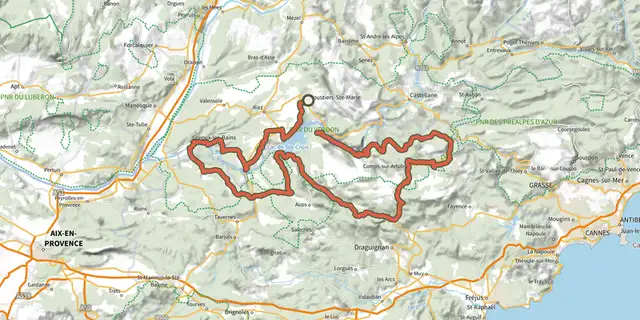 The Moustiers-Sainte-Marie - Le tour du Verdon à vélo track on the IGN map