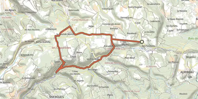 The The Claparèdes plateau track on the IGN map