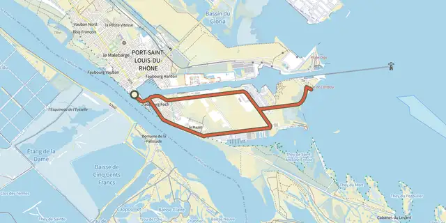 Tracé de Port-Saint-Louis-du-Rhône - La ville entourée d'eau à vélo sur le Plan IGN
