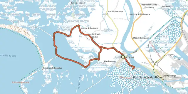 The Pink flamingos and salt while you bike track on the IGN map