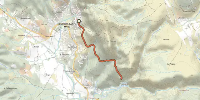 The The botanical trail of Tréguier track on the IGN map