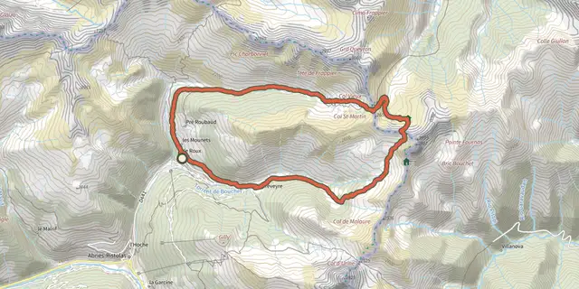 Tracé de Abriès - Autour du Bric Bouchet sur le Plan IGN