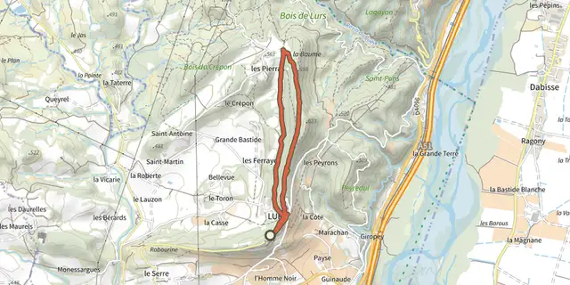 The Lurs - Promenade des Evêques track on the IGN map