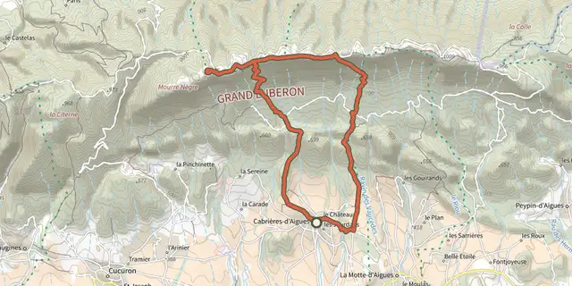 The Le Mourre Nègre, southern side track on the IGN map