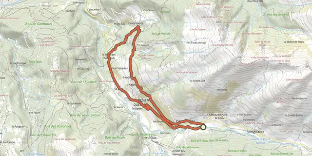 The The Canal de Pierre Dimanche by mountain bike track on the IGN map