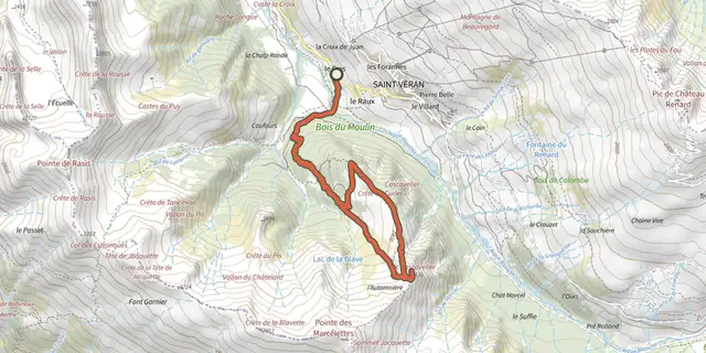 The Crête de Curlet track on the IGN map