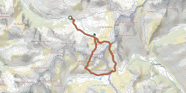 The Tour de la tête des Toillies track on the IGN map