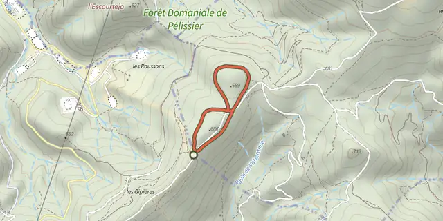 Tracé de Manosque - Chemins de Bellevue sur le Plan IGN