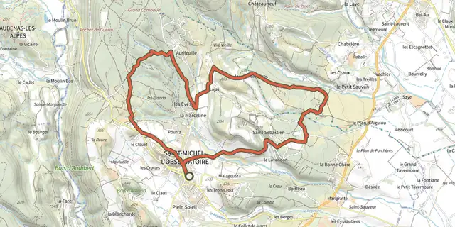 The A stroll around the Observatory track on the IGN map