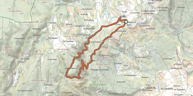 The The upstream sections of the gorges of Véroncle track on the IGN map