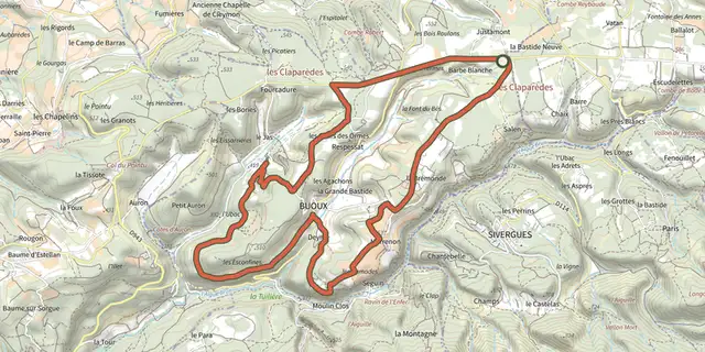 The The balconies of Aiguebrun by mountain bike track on the IGN map