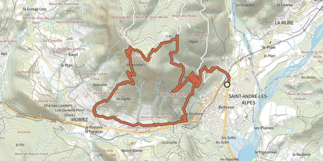 The The Chalvet peak track on the IGN map