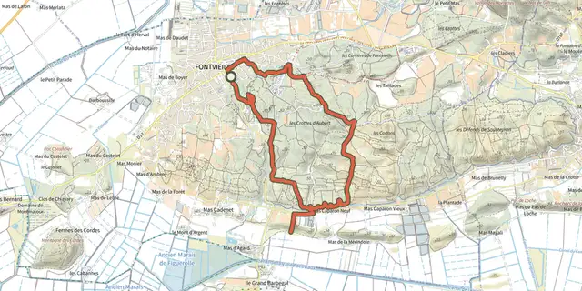 The Les Crottes d'Aubert track on the IGN map