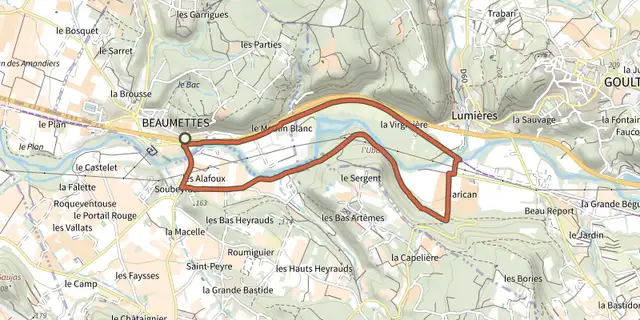 The Hike towards La Virginière track on the IGN map