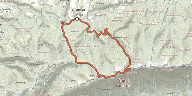 The Le Mourre Nègre, northern side track on the IGN map