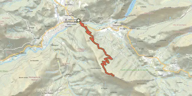 The The summit of Destourbes track on the IGN map
