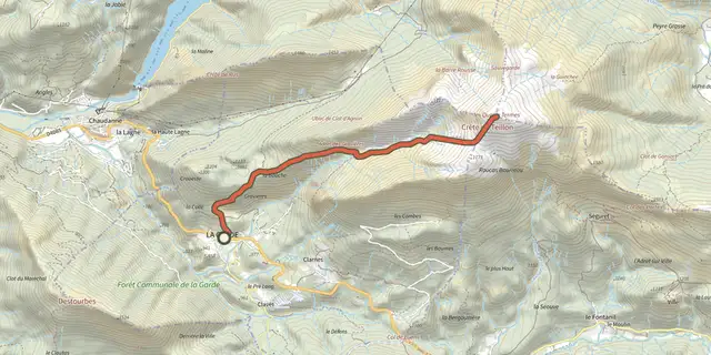 The The summit of Teillon track on the IGN map