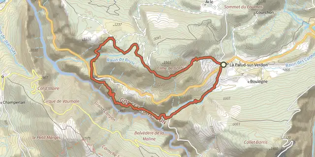 The The Bastidon Trail track on the IGN map