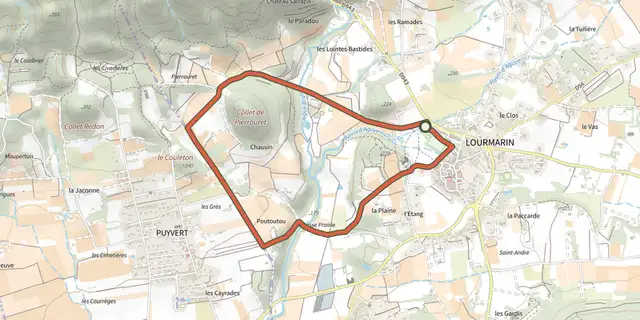 The Lourmarin - Collet de Pierrouret track on the IGN map