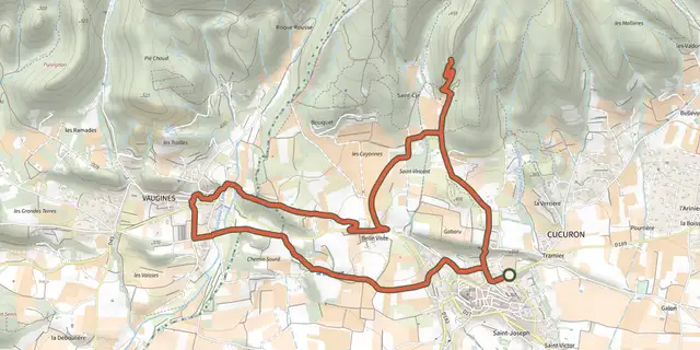 Tracé de Cucuron-Vaugines - Chemin de pèlerinage sur le Plan IGN