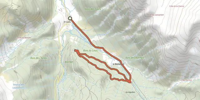The Botanical Trail of Cervières track on the IGN map