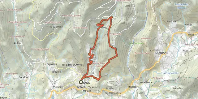 The The Serre de l'Aigle track on the IGN map
