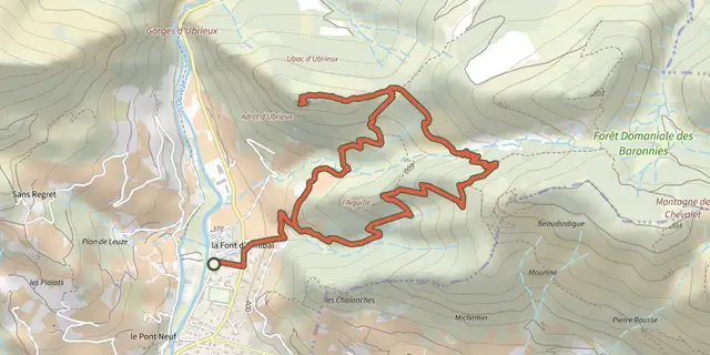 The Aiguille path track on the IGN map