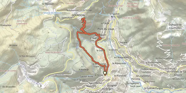 The Chemin du Paradis track on the IGN map