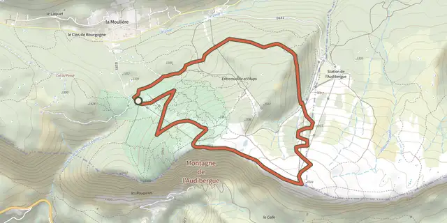 The Mountain of the Audibergue track on the IGN map