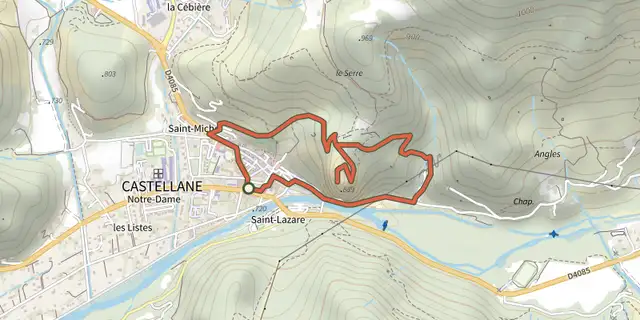 The Tour du Roc track on the IGN map