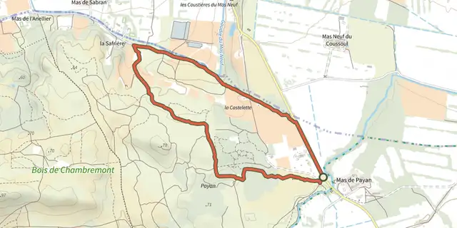 The Saint Martin de Crau - Circuit of Garrigue track on the IGN map