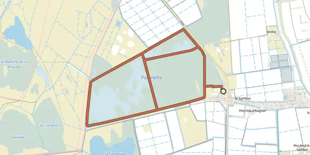 Tracé de Arles - Au cœur des marais du Verdier sur le Plan IGN
