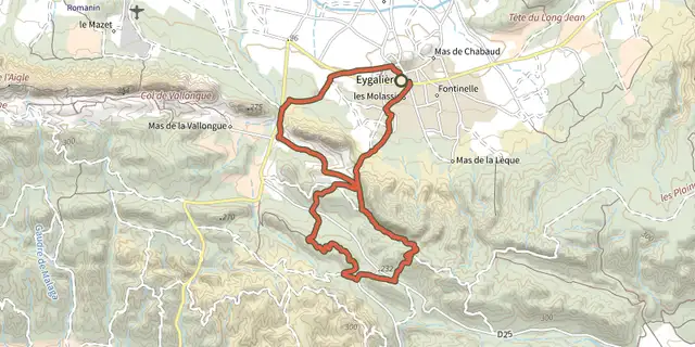 The Petit et Gros Calans track on the IGN map