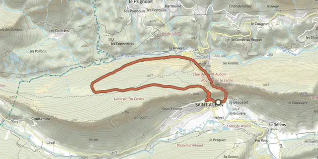 The Circuit du Tracastel track on the IGN map
