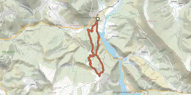The Courchons hamlet track on the IGN map