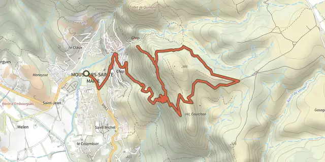 The The Courchon path track on the IGN map