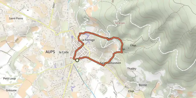 The The cave path track on the IGN map