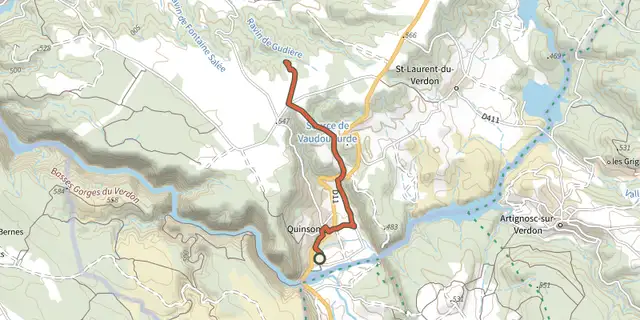 The The Poiraque source track on the IGN map