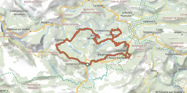 The Tour de l'Artuby track on the IGN map